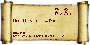 Hendl Krisztofer névjegykártya